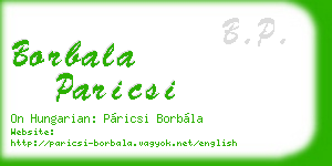 borbala paricsi business card