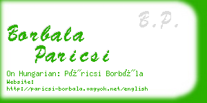 borbala paricsi business card